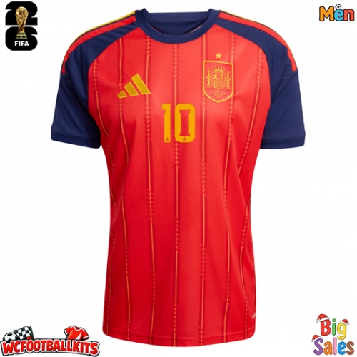 Spain Dani Olmo #10 Replica Home Stadium Shirt World Cup 2026 Short Sleeve